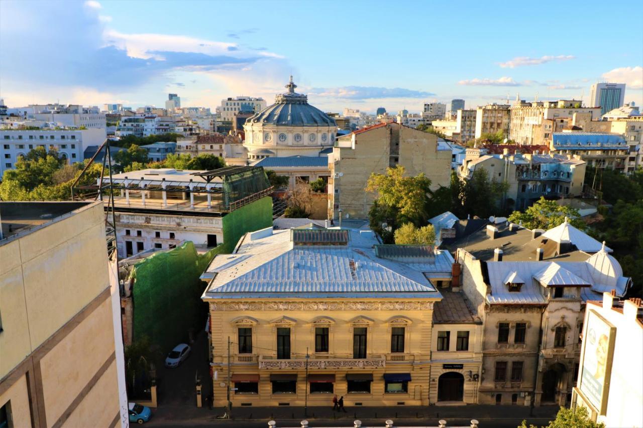 Athenee Palace Apartment - Panoramic View Terrace & Balcony - Free Minibar Bukarest Exteriör bild